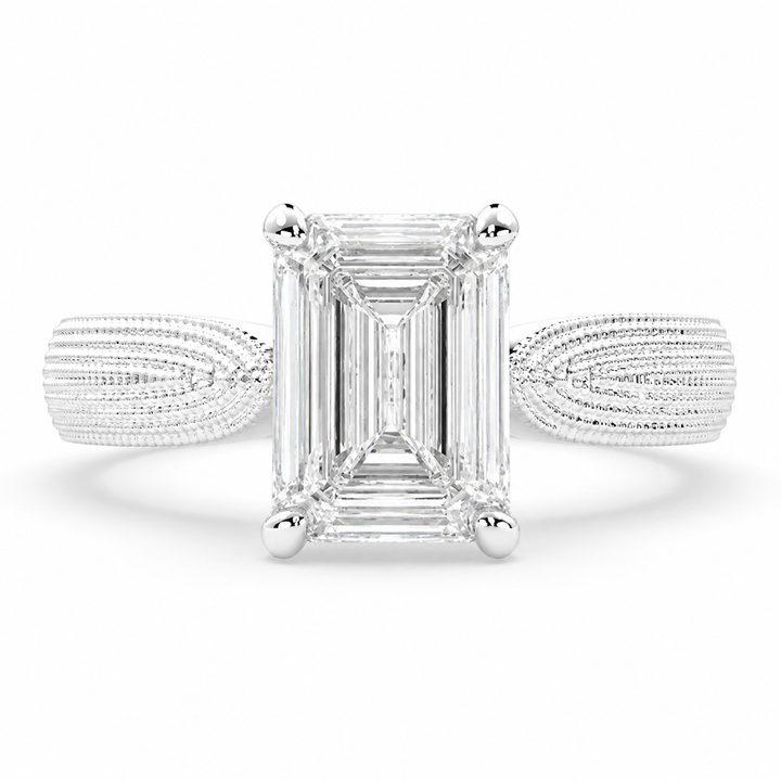 VS1 D Lab Grown Diamond Solitaire Radiant Ring