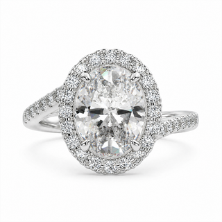 Paloma 3.35 Carat Oval Cut Pave Halo Engagement Ring