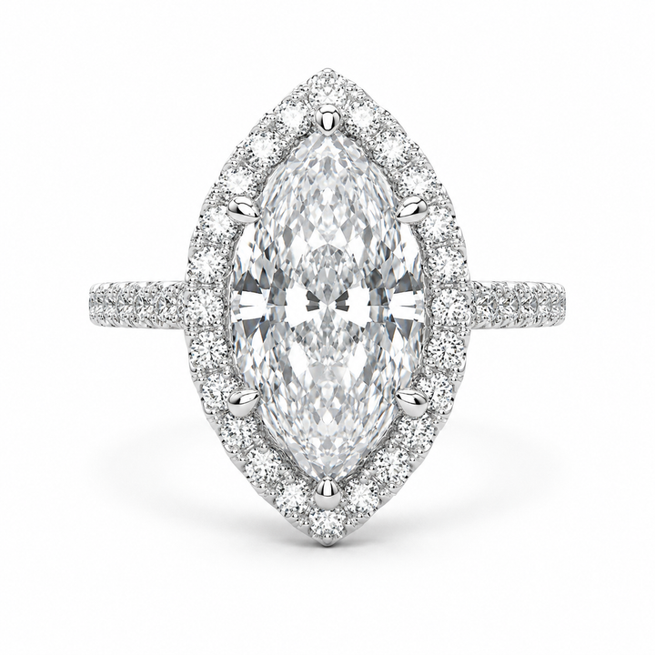 Bianca 1.5 Carat Marquise Cut Halo Pave Engagement Ring