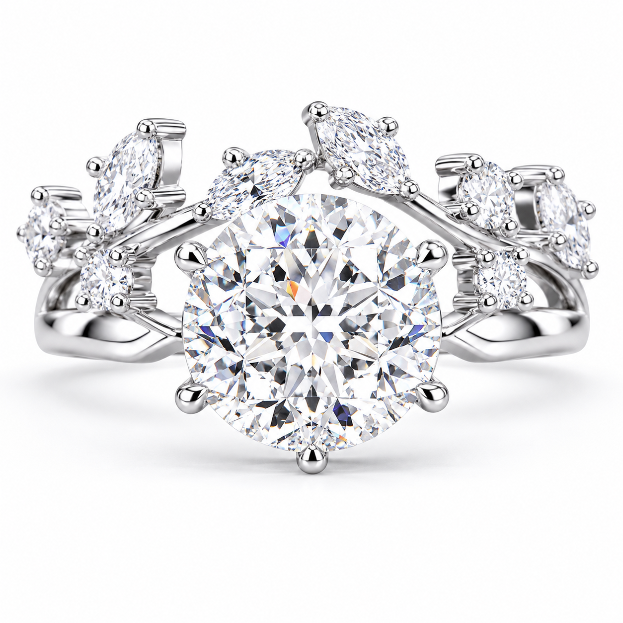 3.00 CT Portuguese Cut Lab-Grown Diamond 2PCS Bridal Set in 14K White Gold – Matching Wedding Band Anniversary Design