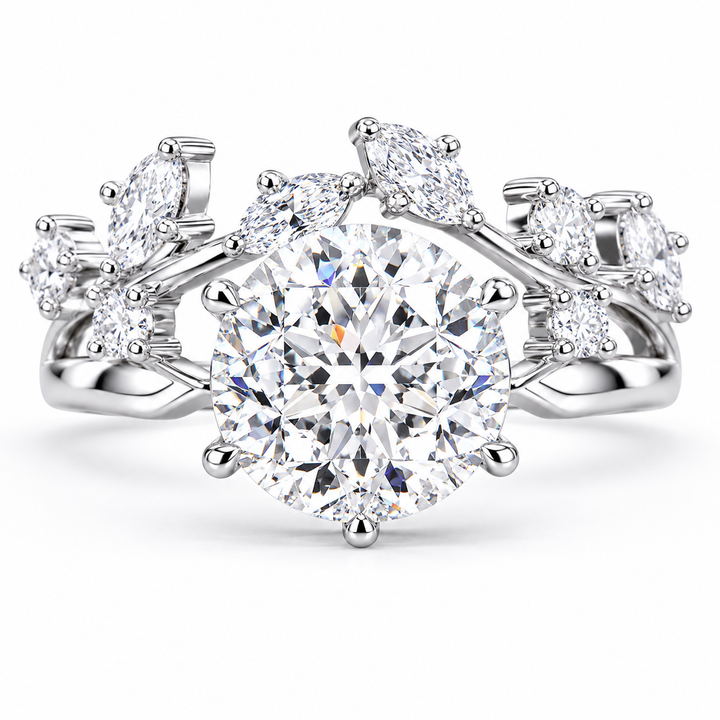 3.00 CT Portuguese Cut Lab-Grown Diamond 2PCS Bridal Set in 14K White Gold â€“ Matching Wedding Band Anniversary Design from Diamond Studio