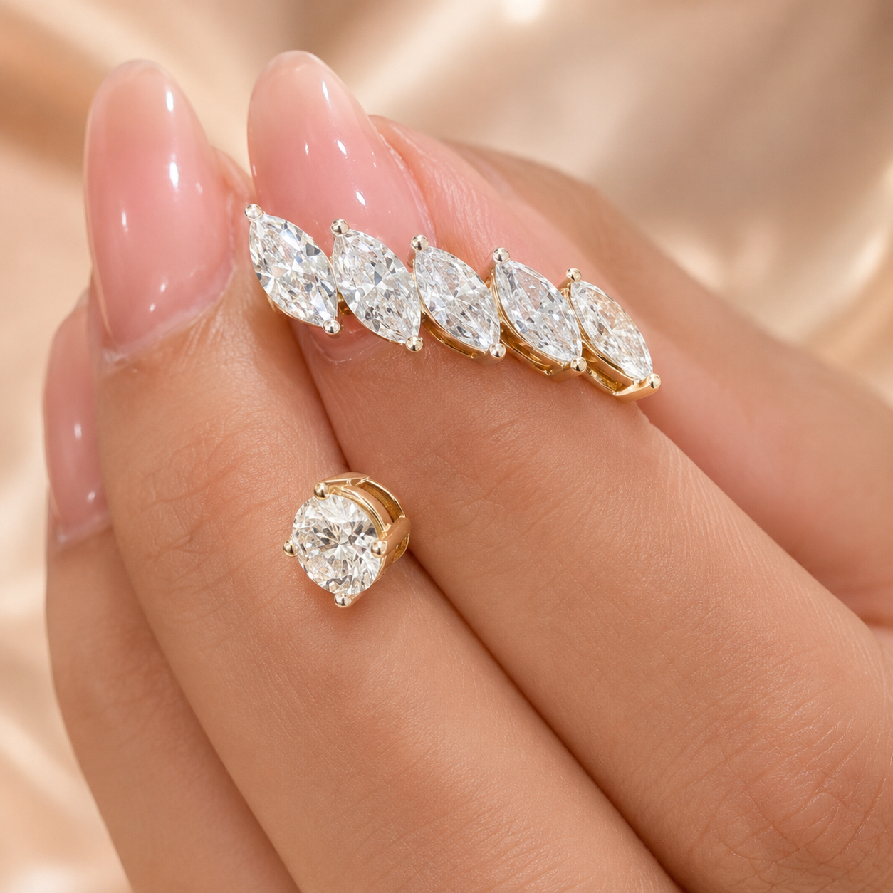 1.45 CT Round Lab-Grown Diamond Statement Ring in 14K White Gold (D–F / VS1–VS2)