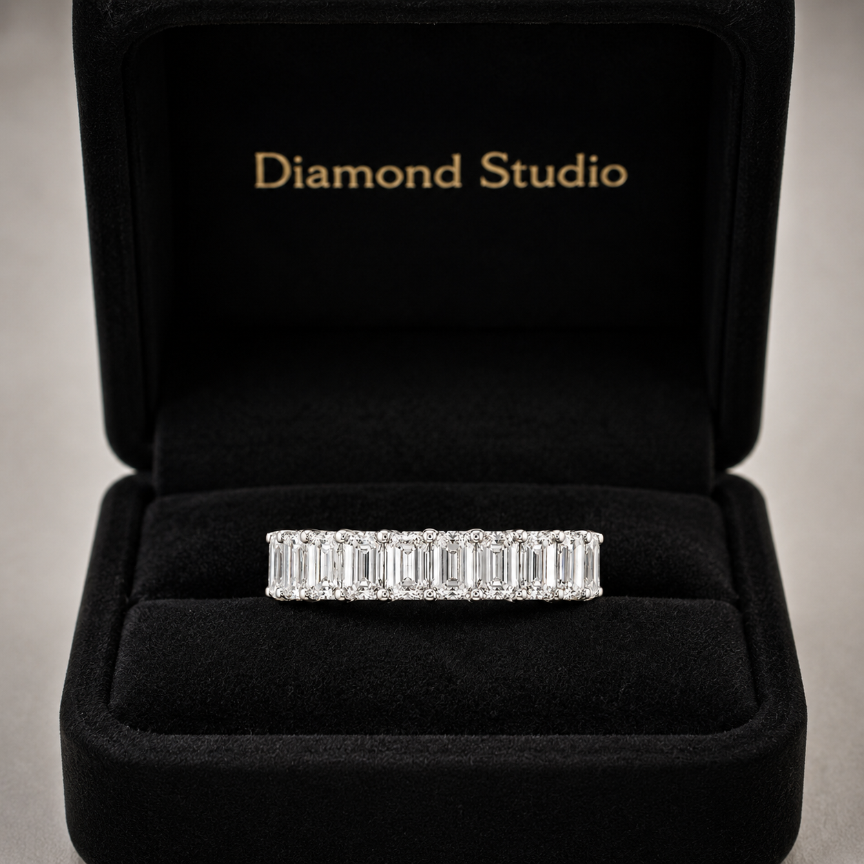 4.06 CT Lab-Grown Diamond Eternity Ring in 14K White Gold (D–F / VS1–VS2)