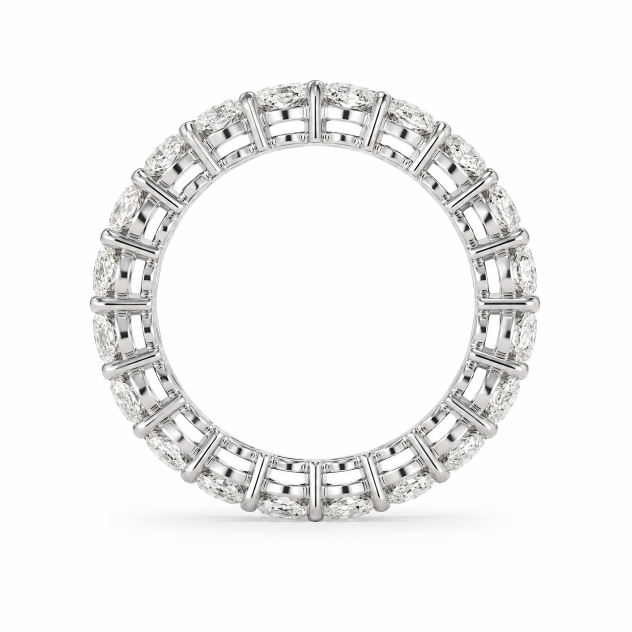 4.12 CT Lab-Grown Diamond Eternity Ring in 14K White Gold (D–F / VS1–VS2)
