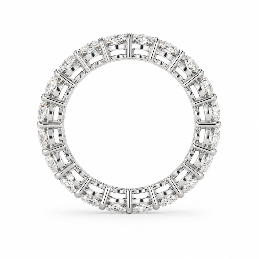 4.12 CT Lab-Grown Diamond Eternity Ring in 14K White Gold (D–F / VS1–VS2)