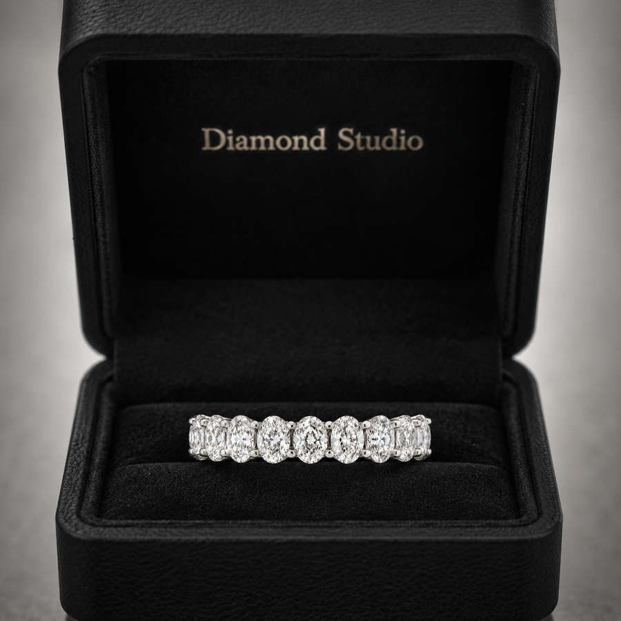 4.12 CT Lab-Grown Diamond Eternity Ring in 14K White Gold (D–F / VS1–VS2)