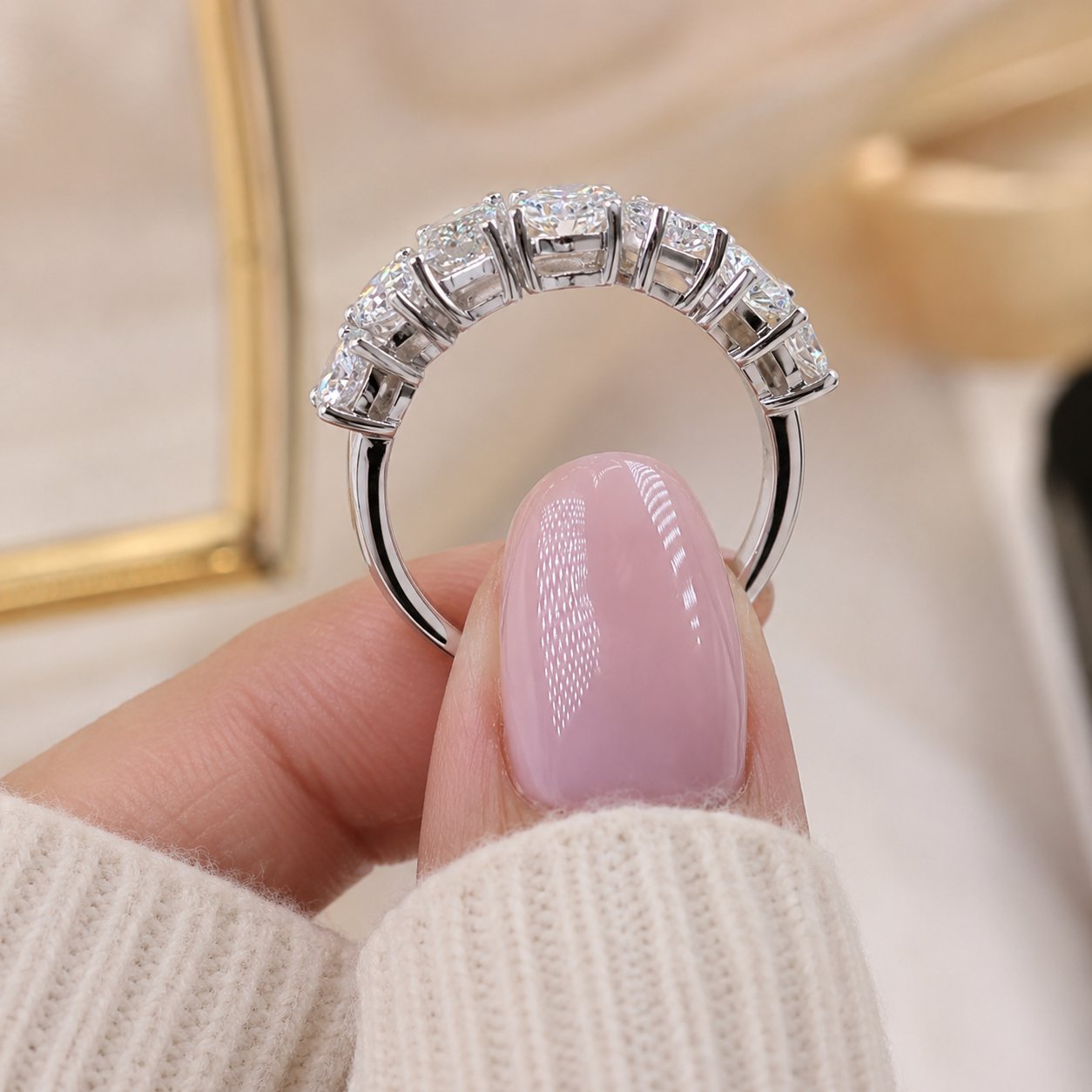 2.50 CT Lab-Grown Diamond Band Ring in 14K White Gold (D–F / VS1–VS2)