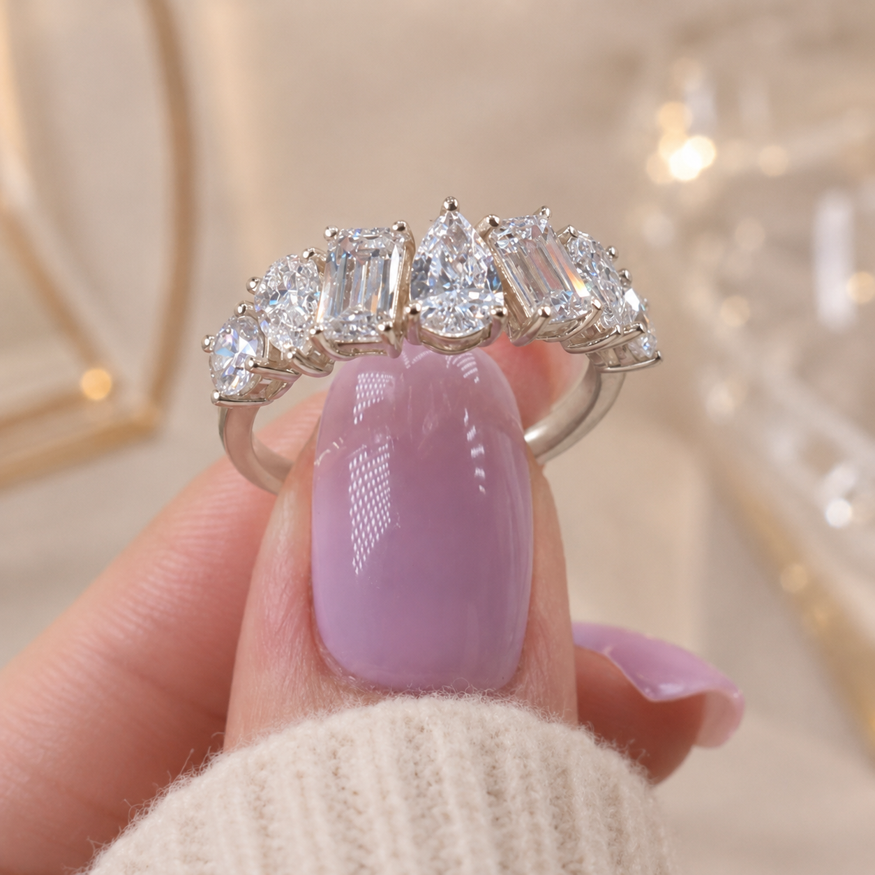 2.50 CT Lab-Grown Diamond Band Ring in 14K White Gold (D–F / VS1–VS2)