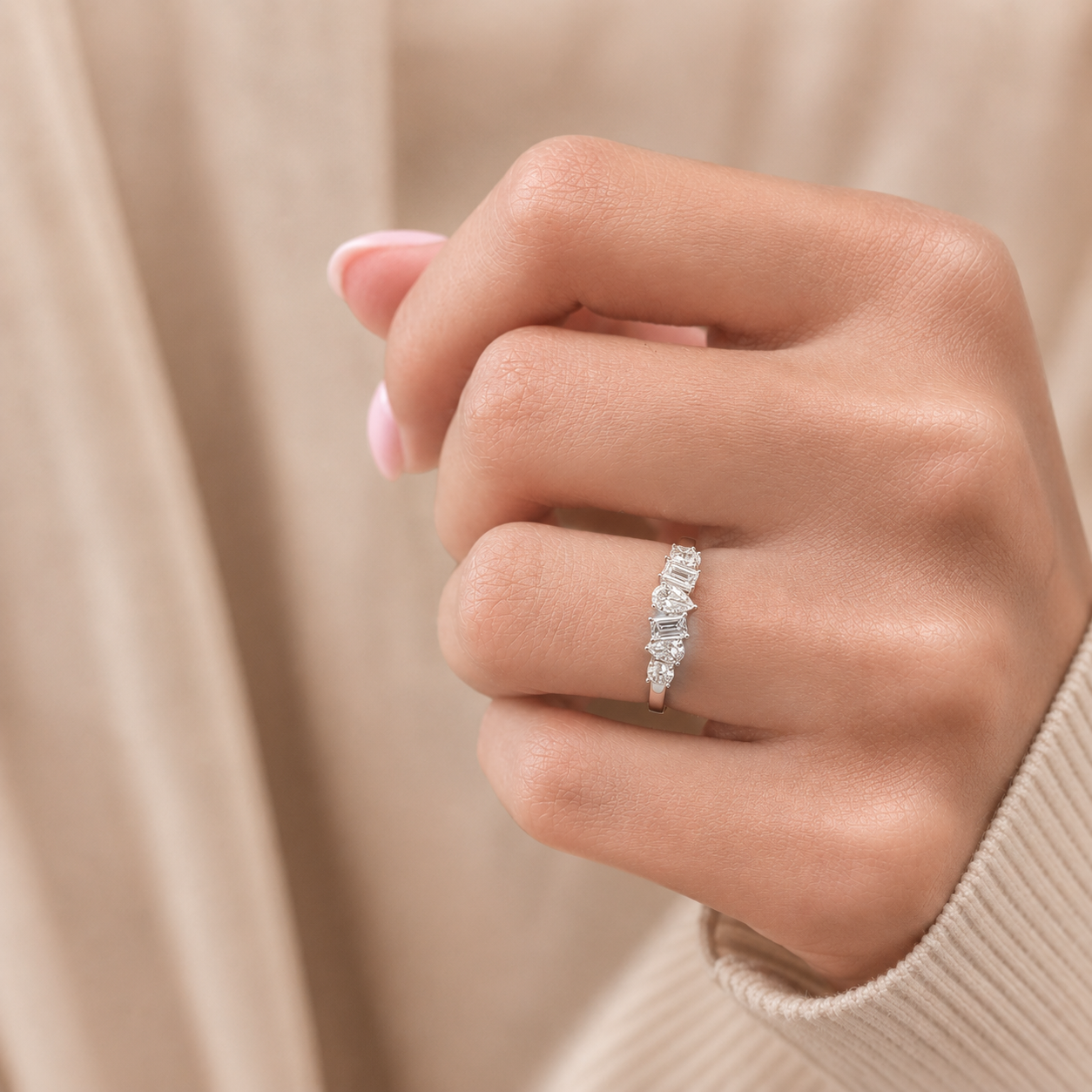 2.50 CT Lab-Grown Diamond Band Ring in 14K White Gold (D–F / VS1–VS2)