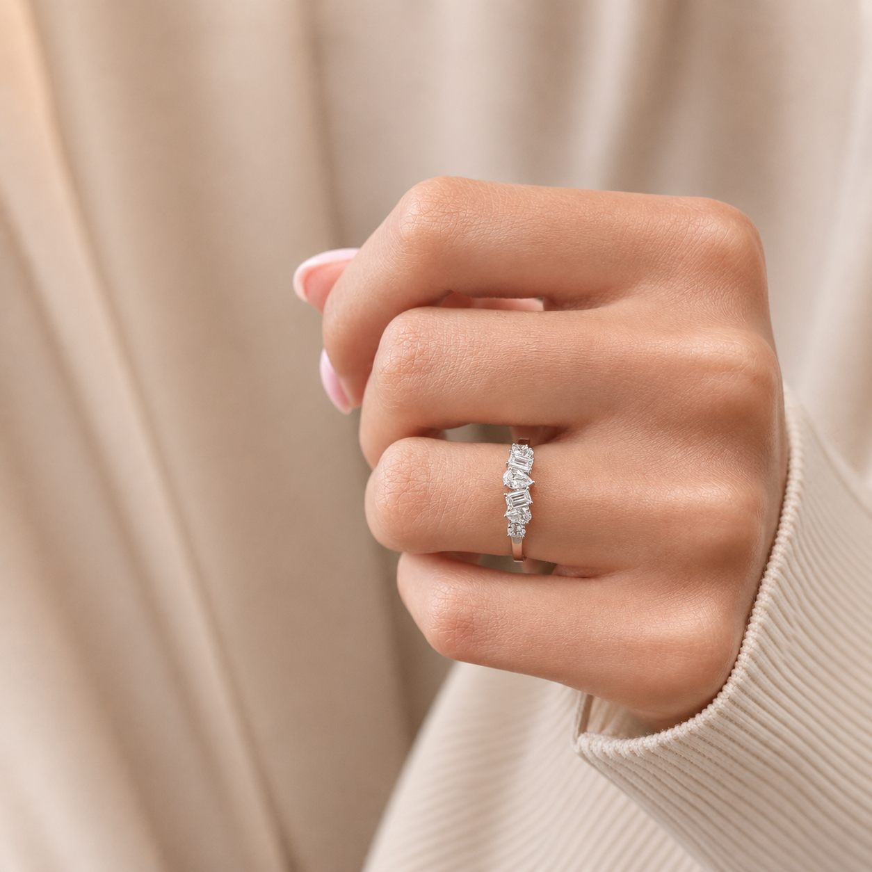 2.50 CT Lab-Grown Diamond Band Ring in 14K White Gold (D–F / VS1–VS2)