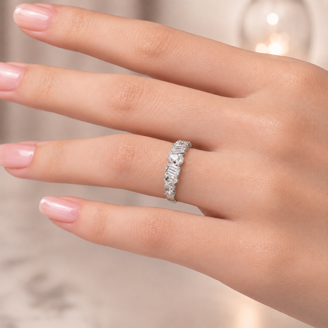 2.50 CT Lab-Grown Diamond Band Ring in 14K White Gold (D–F / VS1–VS2)