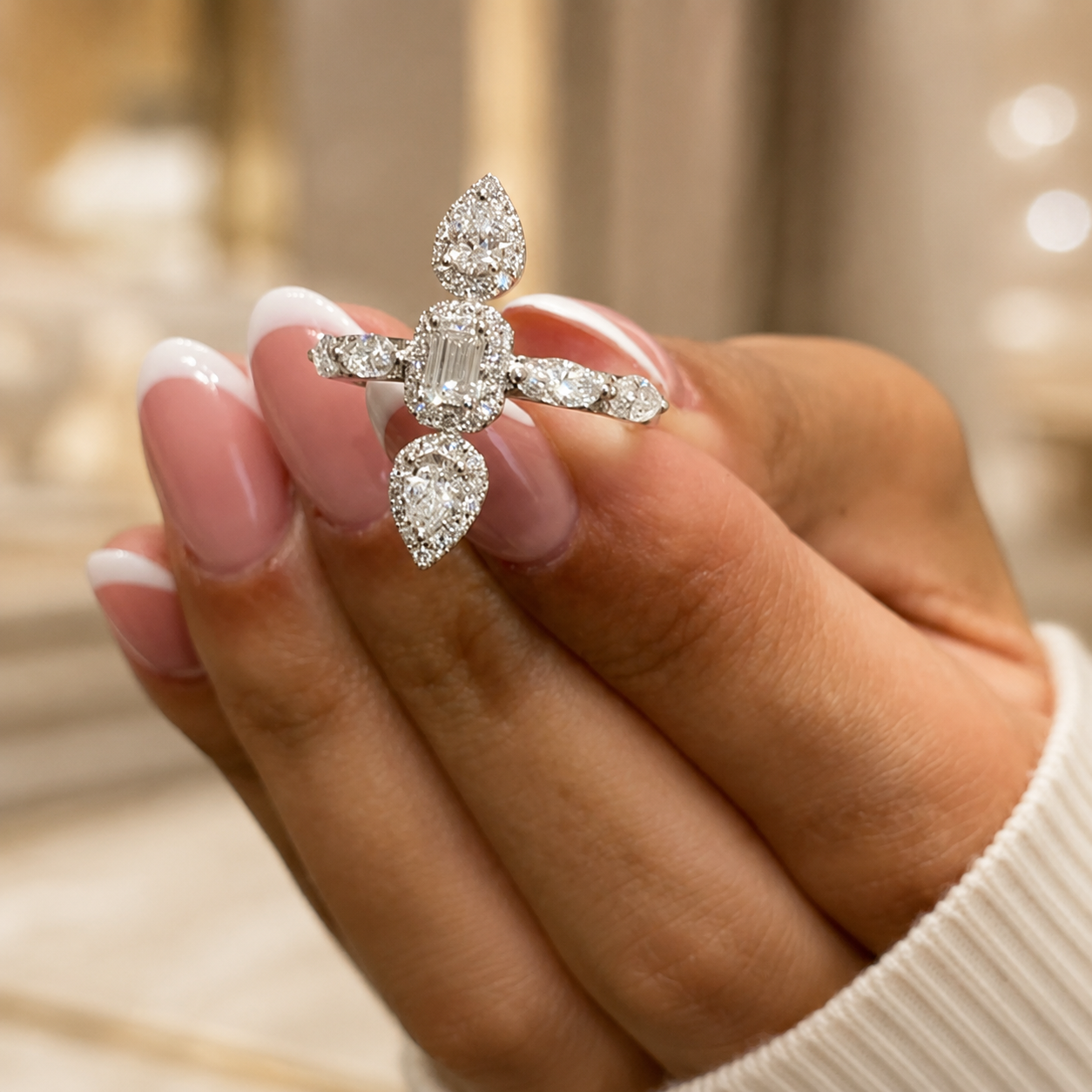 1.30 CT Lab-Grown Diamond Band Ring in 14K White Gold (D–F / VS1–VS2)