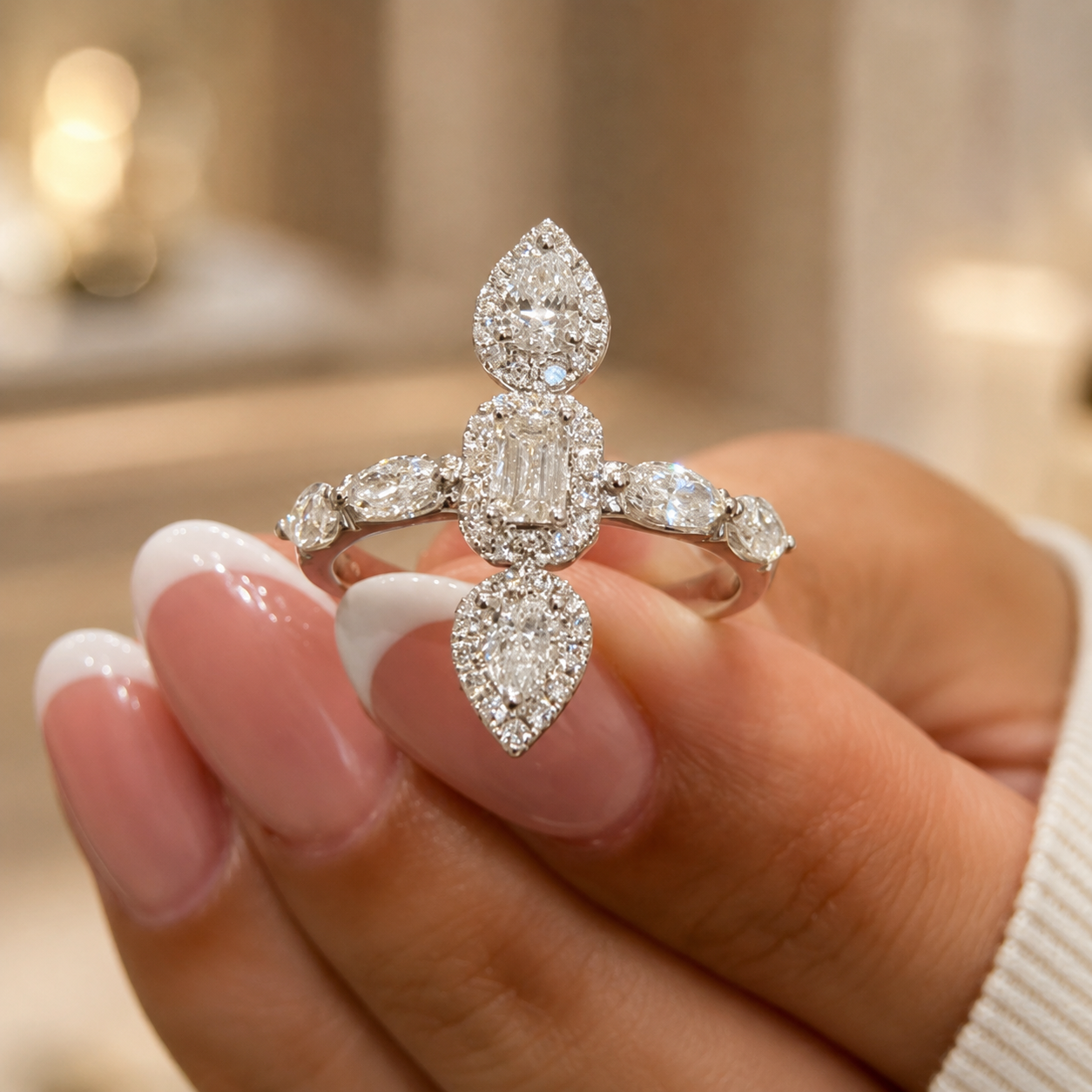 1.30 CT Lab-Grown Diamond Band Ring in 14K White Gold (D–F / VS1–VS2)