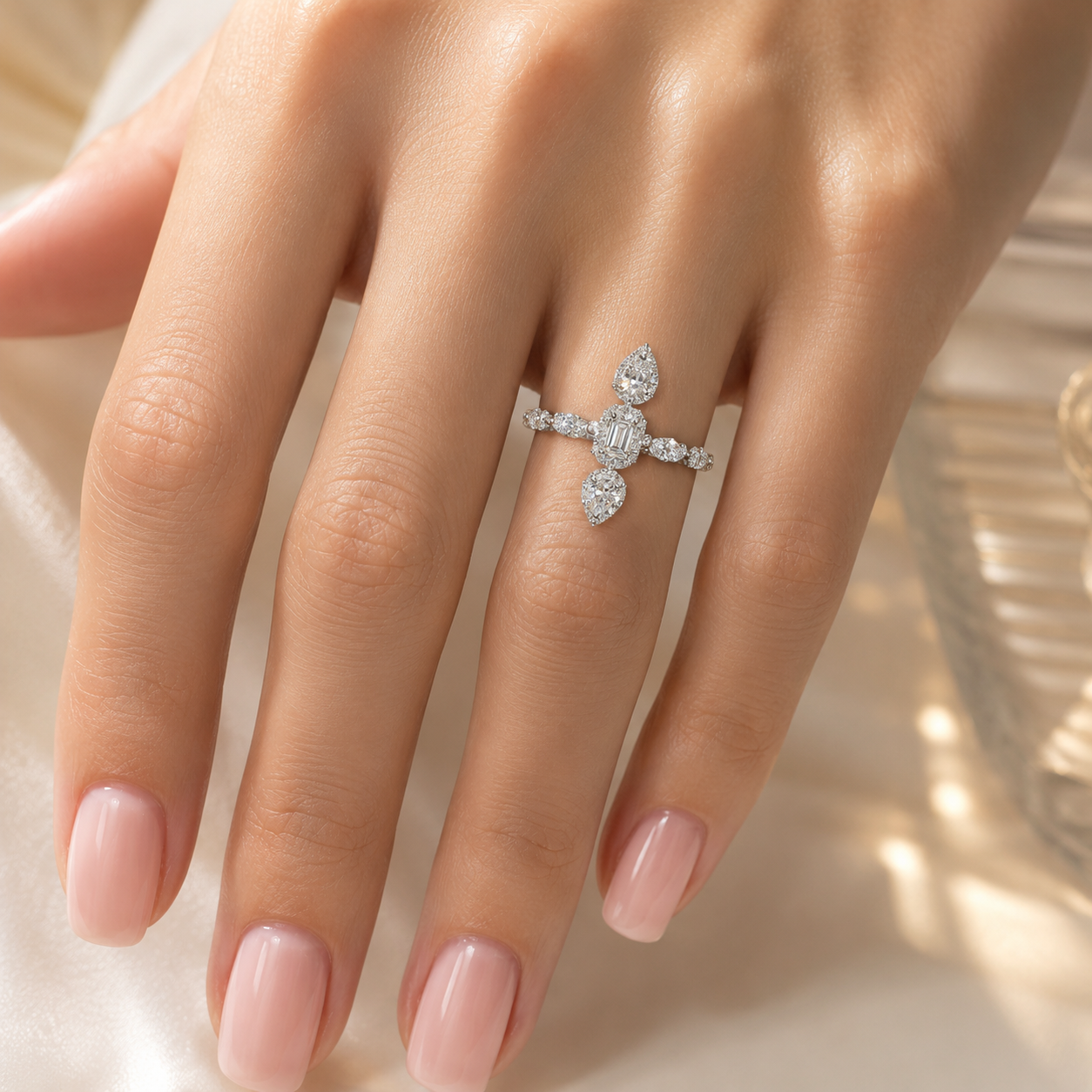 1.30 CT Lab-Grown Diamond Band Ring in 14K White Gold (D–F / VS1–VS2)