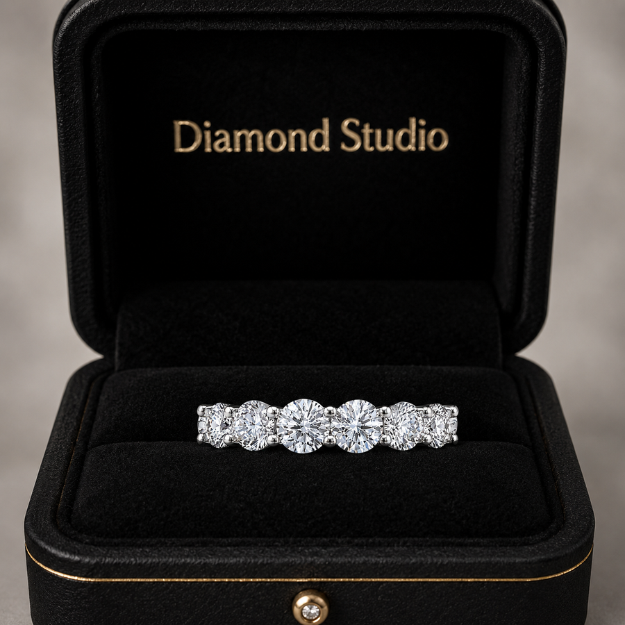 2.20 CT Lab-Grown Diamond Band Ring in 14K White Gold (D–F / VS1–VS2)