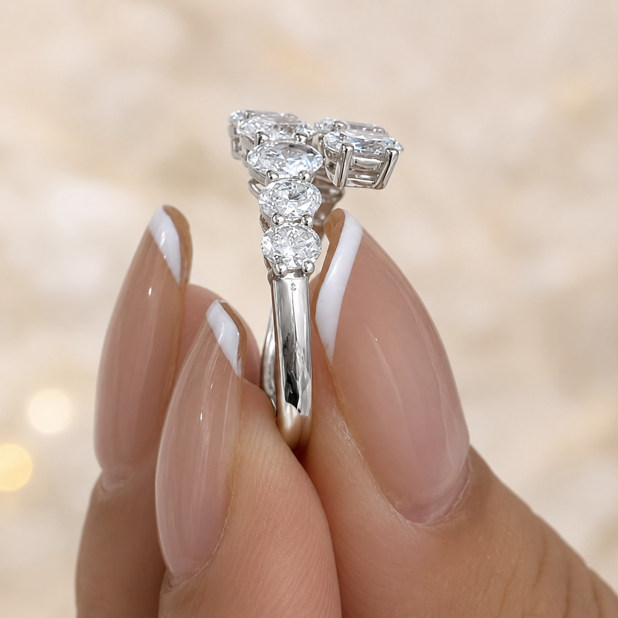 1.90 CT Lab-Grown Diamond Fashion Ring in 14K White Gold (D–F / VS1–VS2)