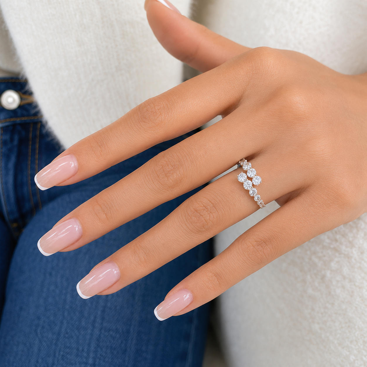 1.90 CT Lab-Grown Diamond Fashion Ring in 14K White Gold (D–F / VS1–VS2)