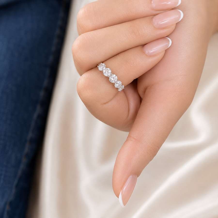 3.50 CT Lab-Grown Diamond Fashion Ring in 14K White Gold (D–F / VS1–VS2)