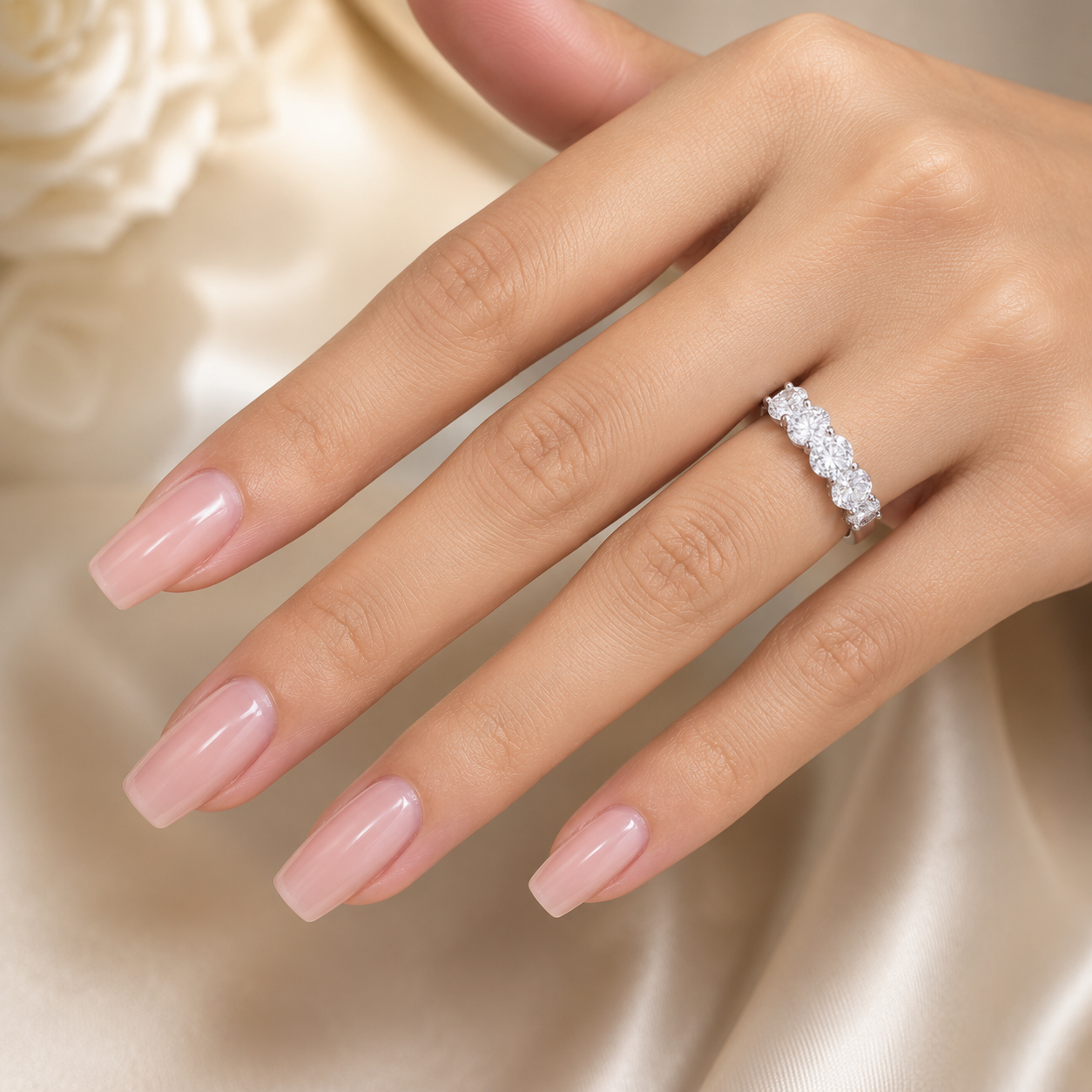 2.70 CT Lab-Grown Diamond Fashion Ring in 14K White Gold (D–F / VS1–VS2)
