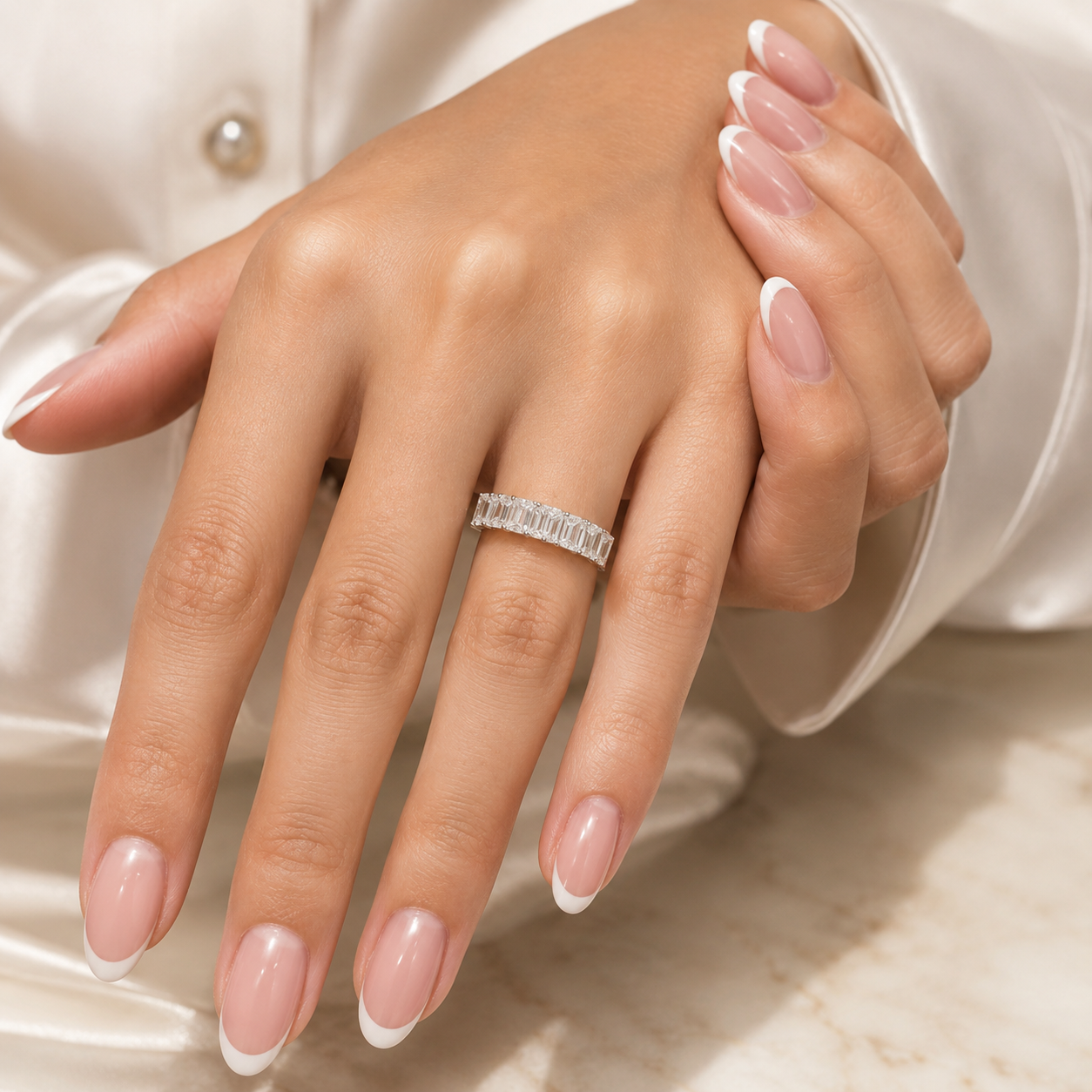 Diamond Half Eternity Ring 3.91 Carat Yellow Gold 14K