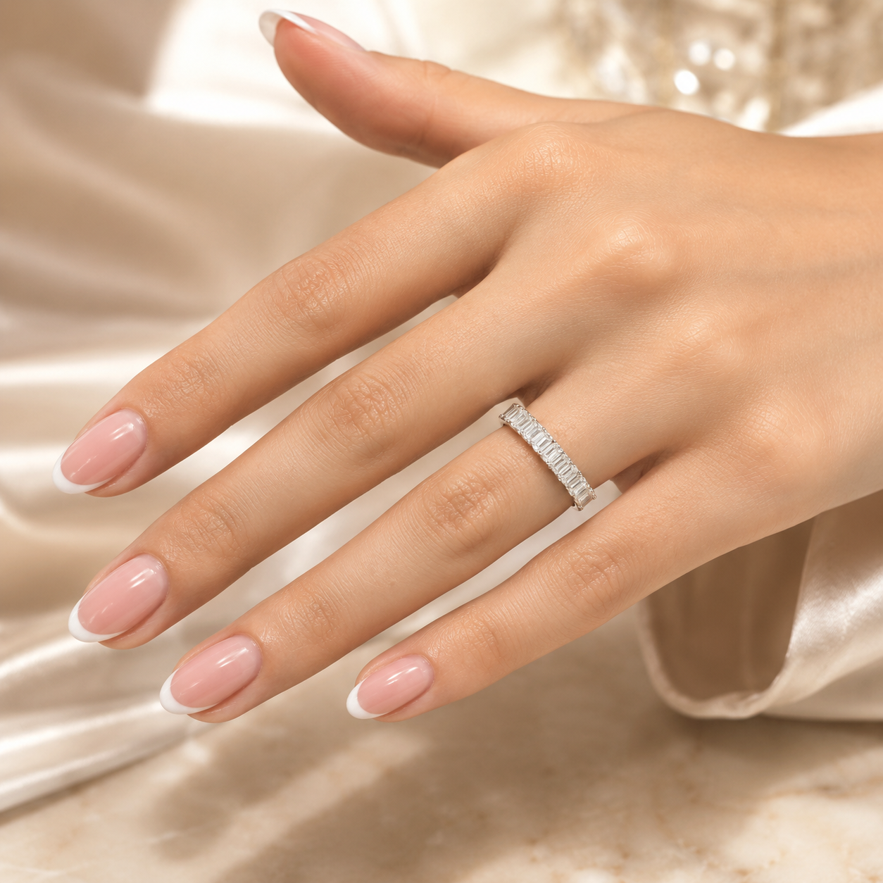 Diamond Half Eternity Ring 3.91 Carat Yellow Gold 14K