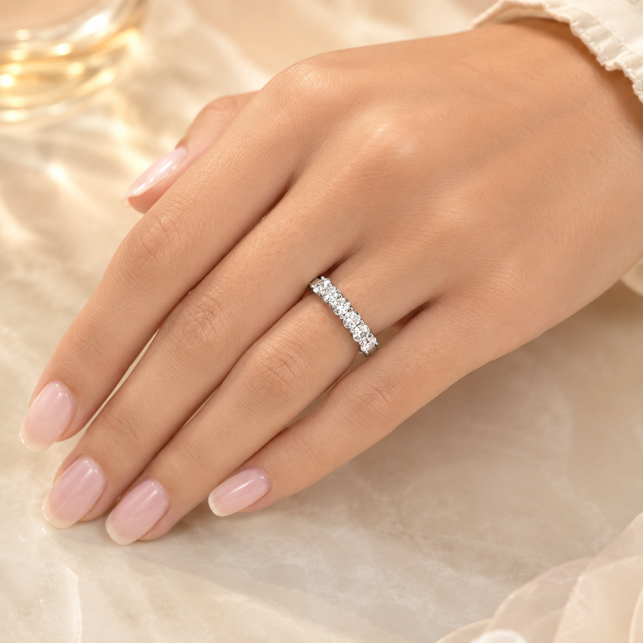1.14 CT Lab-Grown Diamond Stackable Ring in 14K White Gold (D–F / VS1–VS2)