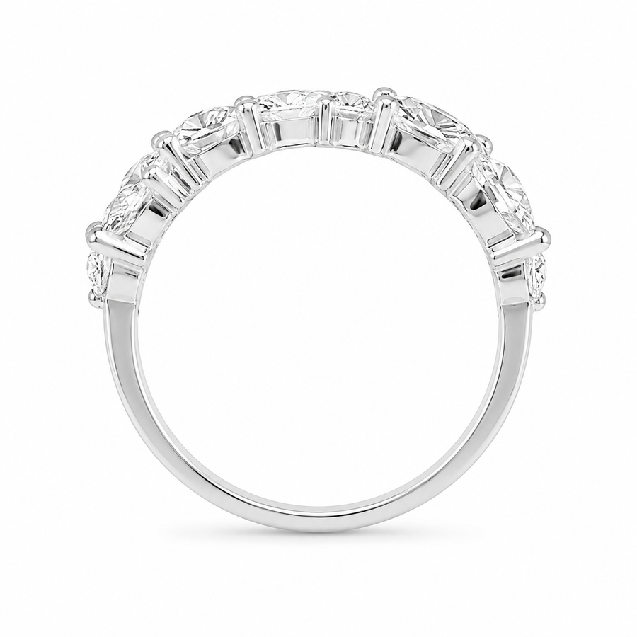 1.41 CT Lab-Grown Diamond Half Eternity Band in 14K White Gold (D–F / VS1–VS2)
