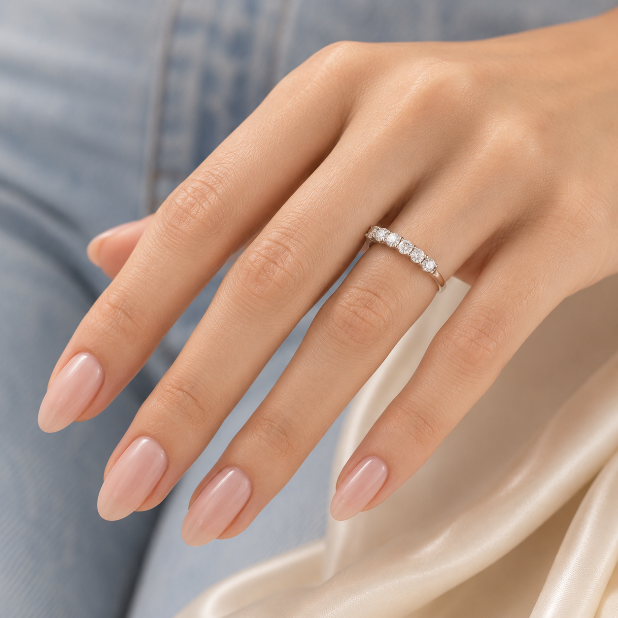 3.54 CT Lab-Grown Diamond Eternity Band in 14K White Gold (D–F / VS1–VS2)