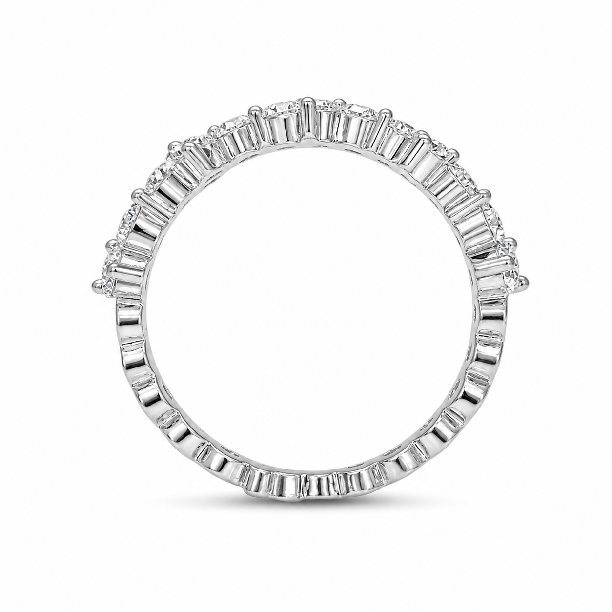 1.00 CT Lab-Grown Diamond Band Fashion Ring in 14K White Gold (D–F / VS1–VS2)