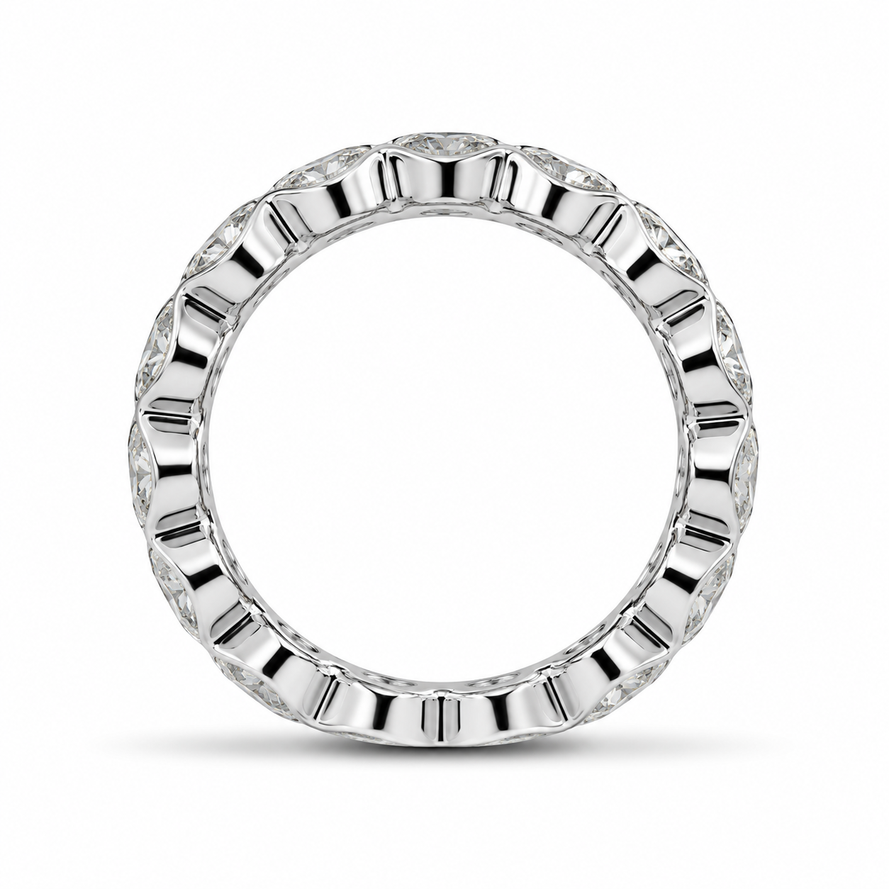 3.78 CT Lab-Grown Diamond Eternity Ring in 14K White Gold (D–F / VS1–VS2)