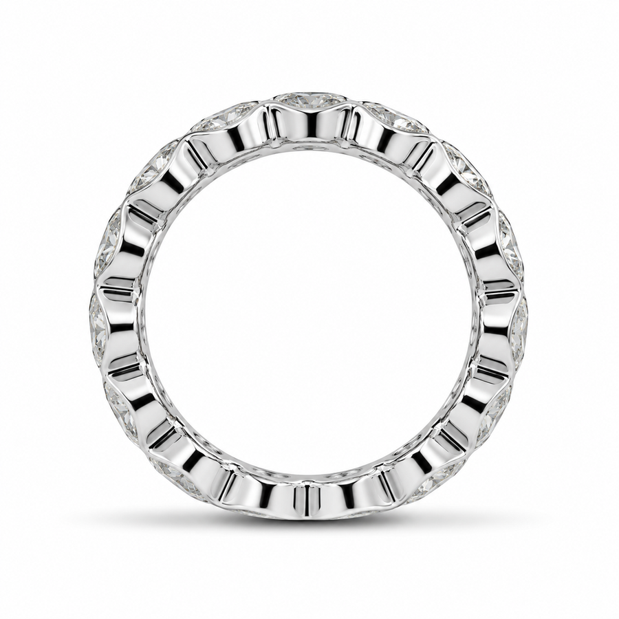 3.78 CT Lab-Grown Diamond Eternity Ring in 14K White Gold (D–F / VS1–VS2)