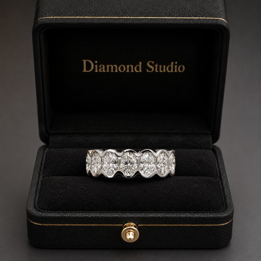 3.78 CT Lab-Grown Diamond Eternity Ring in 14K White Gold (D–F / VS1–VS2)