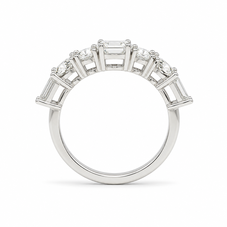 2.06 CT Lab-Grown Diamond Half Eternity Band in 14K White Gold (D–F / VS1–VS2)