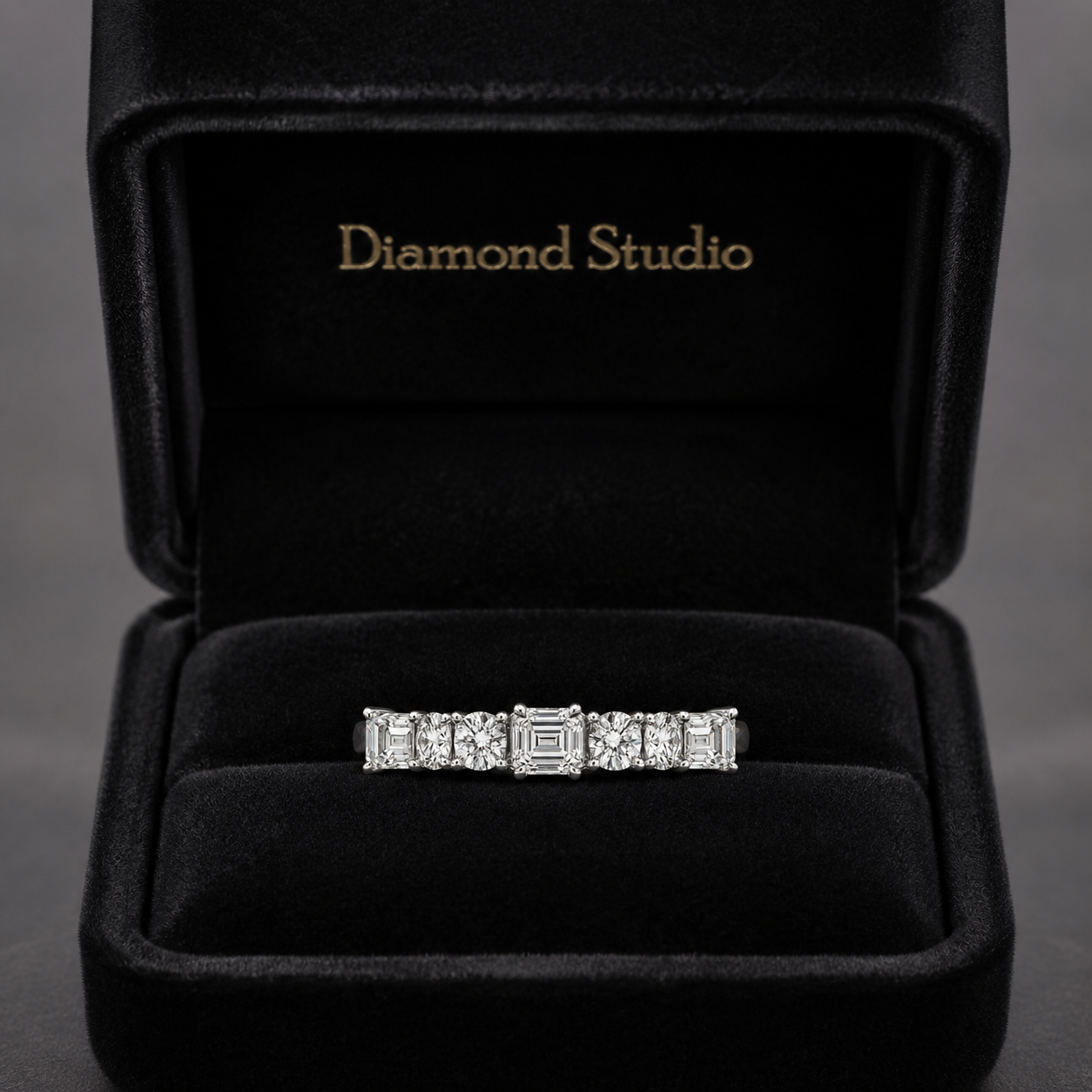 2.06 CT Lab-Grown Diamond Half Eternity Band in 14K White Gold (D–F / VS1–VS2)