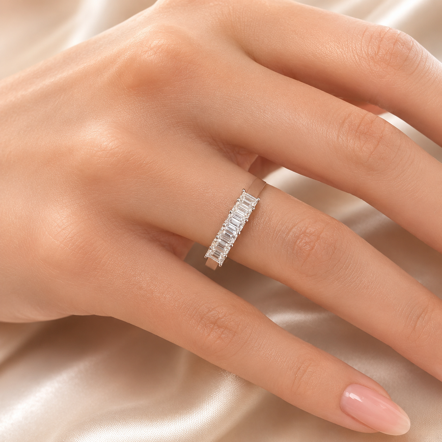 1.16 CT Lab-Grown Diamond Stackable Ring in 14K White Gold (D–F / VS1–VS2)