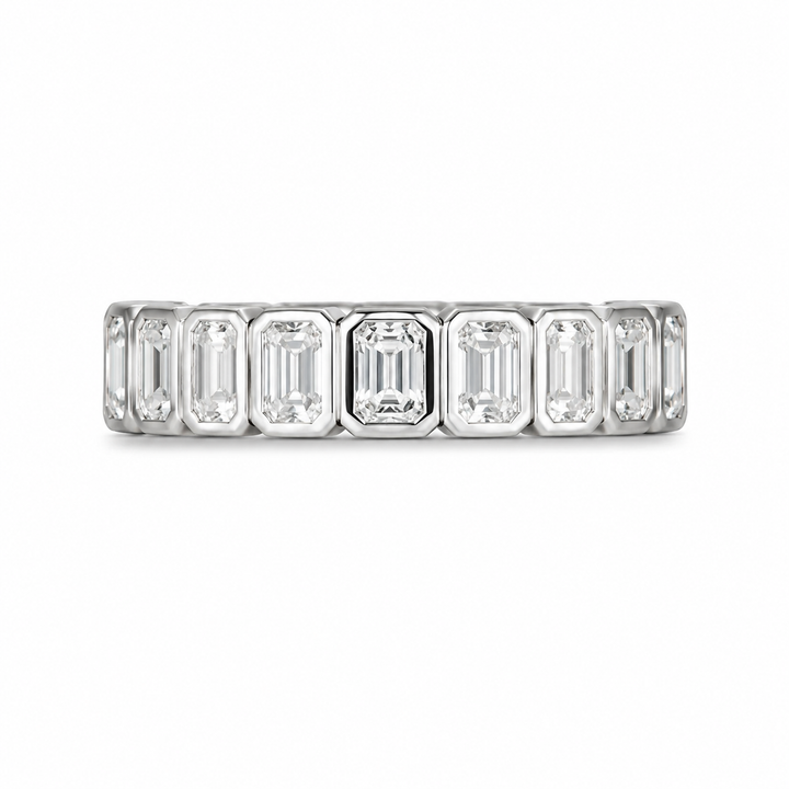 1.00 CT Lab-Grown Diamond Half Eternity Ring in 14K White Gold (Dâ€“F / VS1â€“VS2) from Diamond Studio