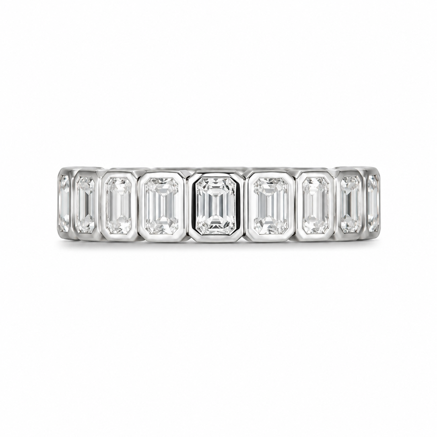 1.00 CT Lab-Grown Diamond Half Eternity Ring in 14K White Gold (D–F / VS1–VS2)