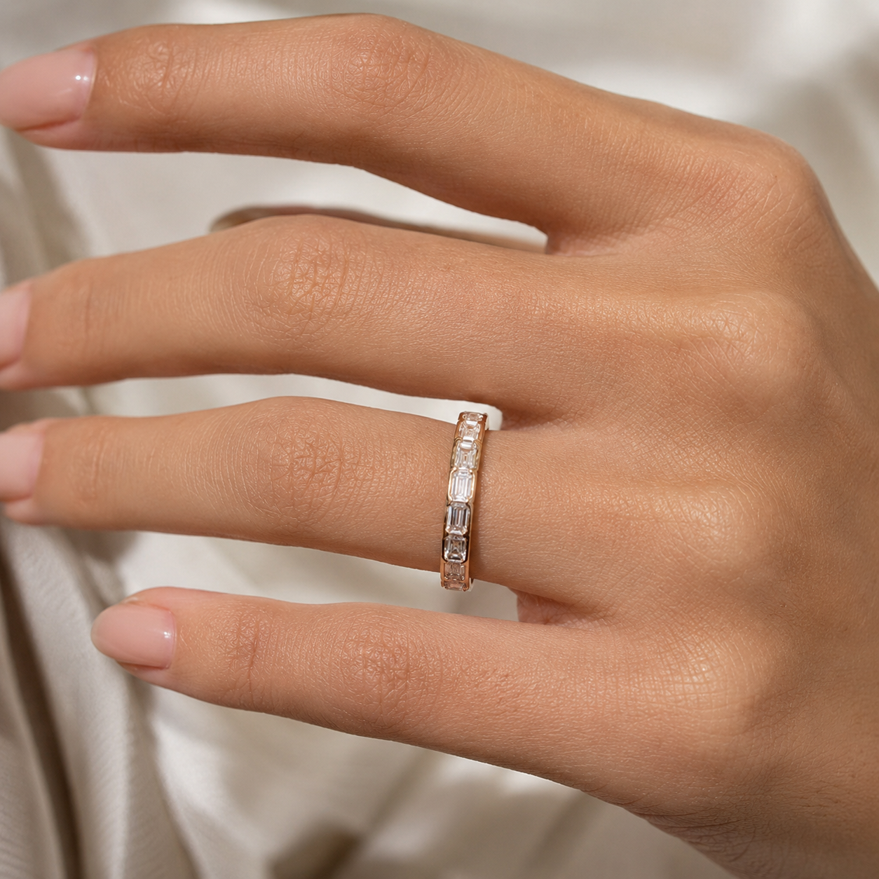 1.20 CT Lab-Grown Diamond Stackable Fashion Ring in 14K White Gold (D–F / VS1–VS2)