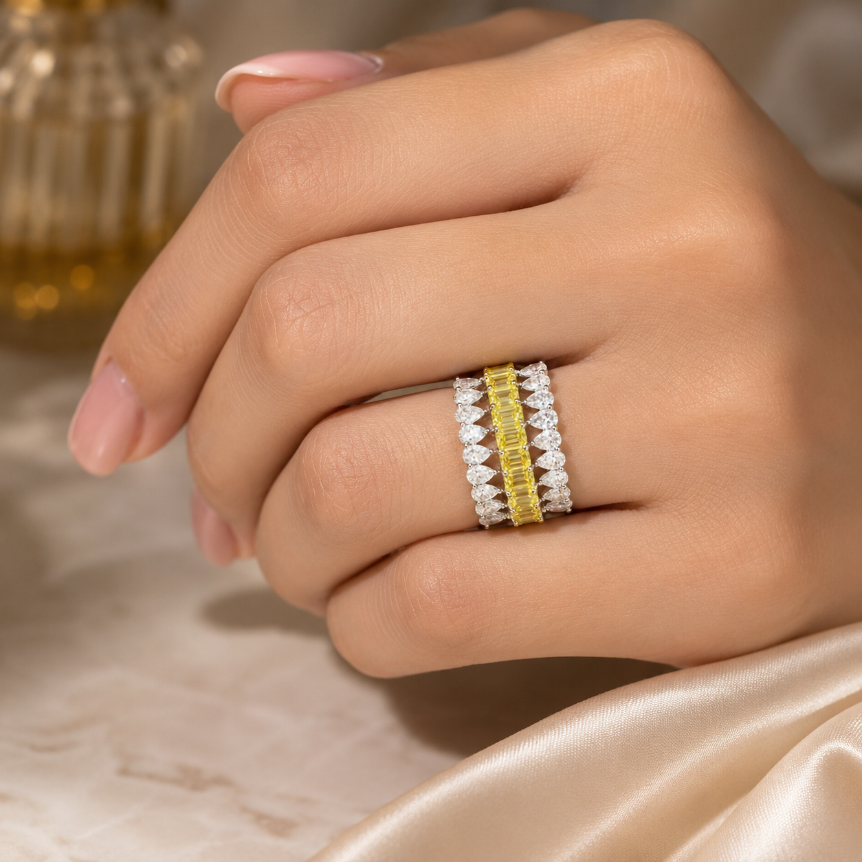 3.90 CT Lab-Grown Diamond Fashion Ring in 14K Gold (D–F / VS1–VS2)