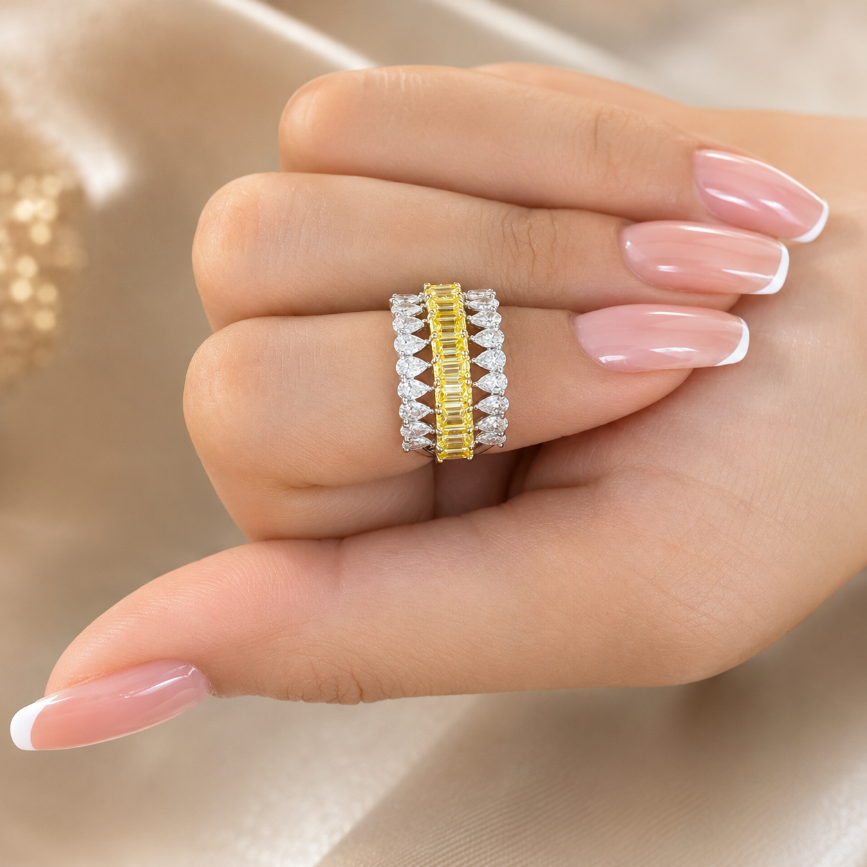 3.90 CT Lab-Grown Diamond Fashion Ring in 14K Gold (D–F / VS1–VS2)