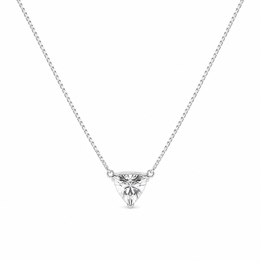 1.00 CTW Näas Ethereal Trillion Lab-Grown Diamond Solitaire Pendant with Adjustable Chain (D–F / VS1–VS2)