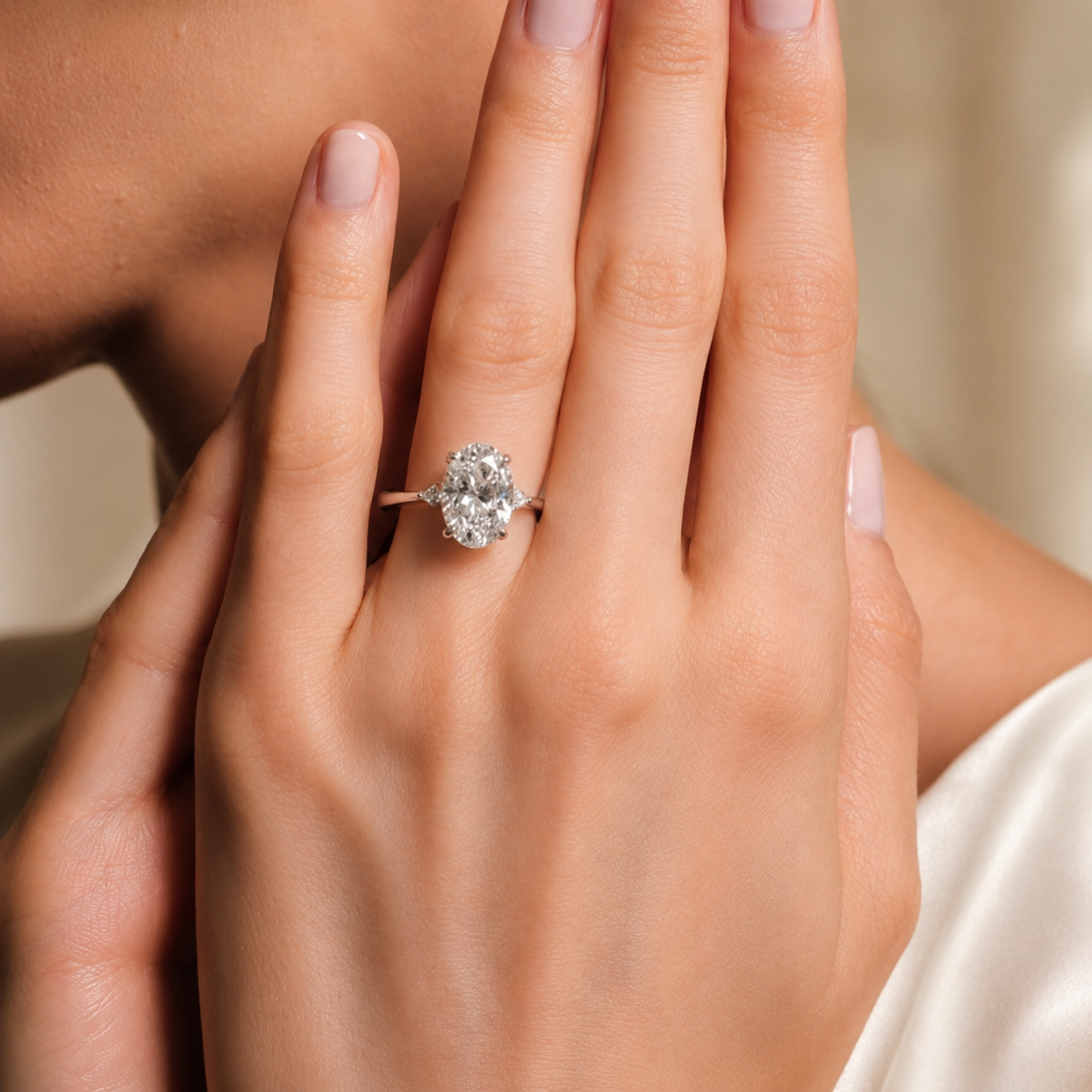 2.00 CT Aria Contoured Lab-Grown Diamond 2PCS Bridal Set in 14K White Gold – Three-Stone Matching Wedding Ring Design