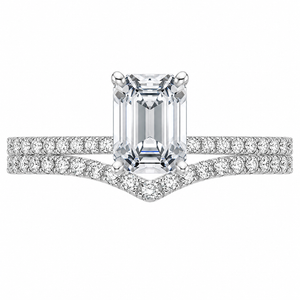 1.90 CT Ballad Lab-Grown Diamond 2PCS Bridal Set in 14K White Gold – Flair Scalloped Pavé Wedding Ring Design