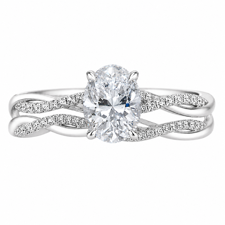 2.50 CT Petite Twisted Vine Lab-Grown Diamond 2PCS Bridal Set in 14K White Gold â€“ Nature Inspired Matching Wedding Ring Design from Diamond Studio