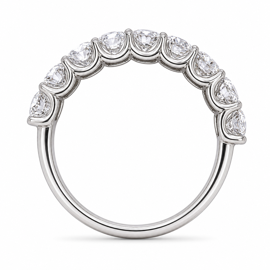 14K White Gold Lab-Grown Diamond Wedding Band (1.25 CTW – D–F / VS1–VS2)