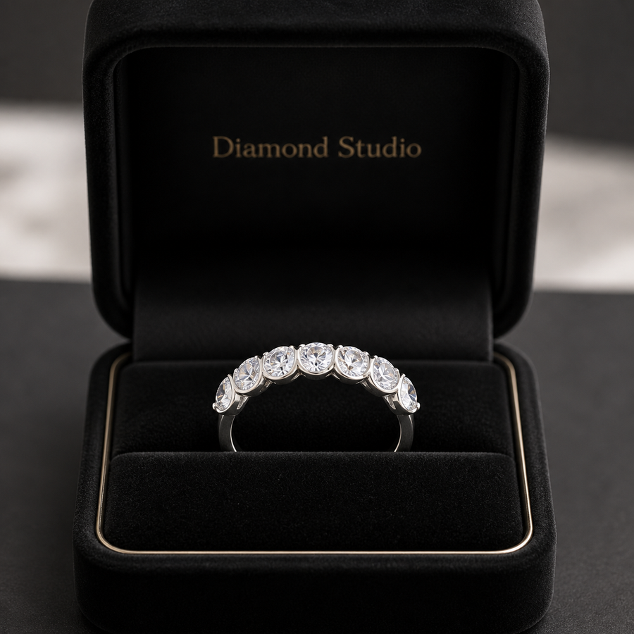 14K White Gold Lab-Grown Diamond Wedding Band (1.25 CTW – D–F / VS1–VS2)