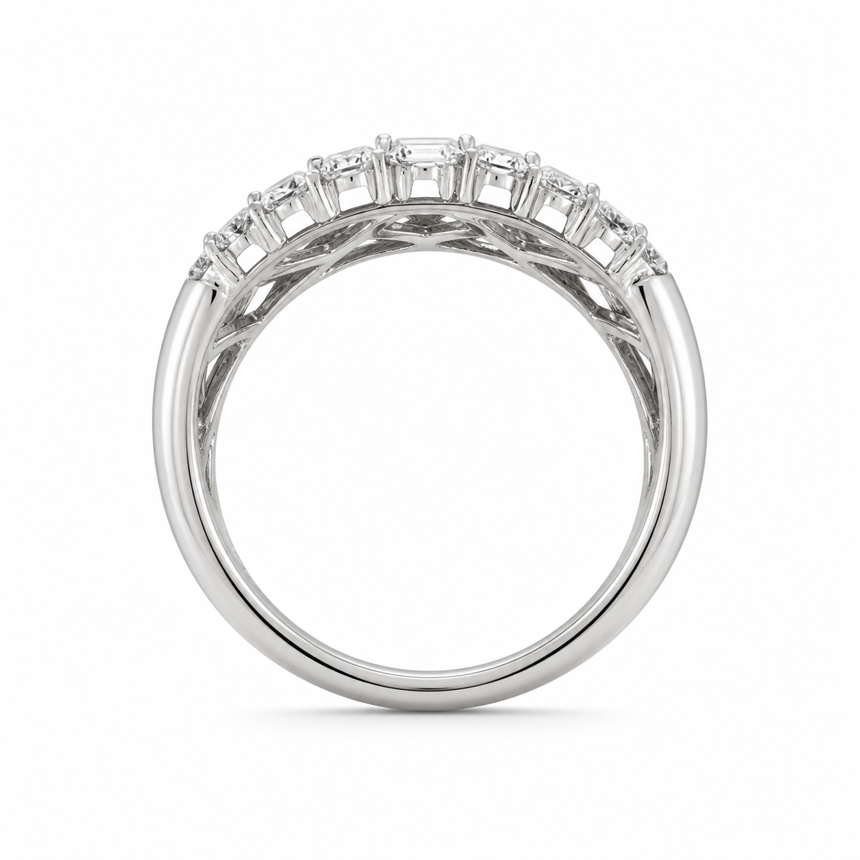 14K White Gold Lab-Grown Diamond Eternity Wedding Band Ring (1.55 CTW – D–F / VS1–VS2)