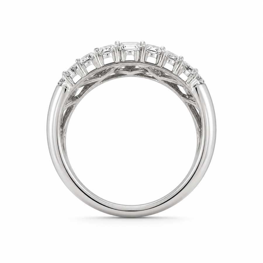 14K White Gold Lab-Grown Diamond Eternity Wedding Band Ring (1.55 CTW – D–F / VS1–VS2)