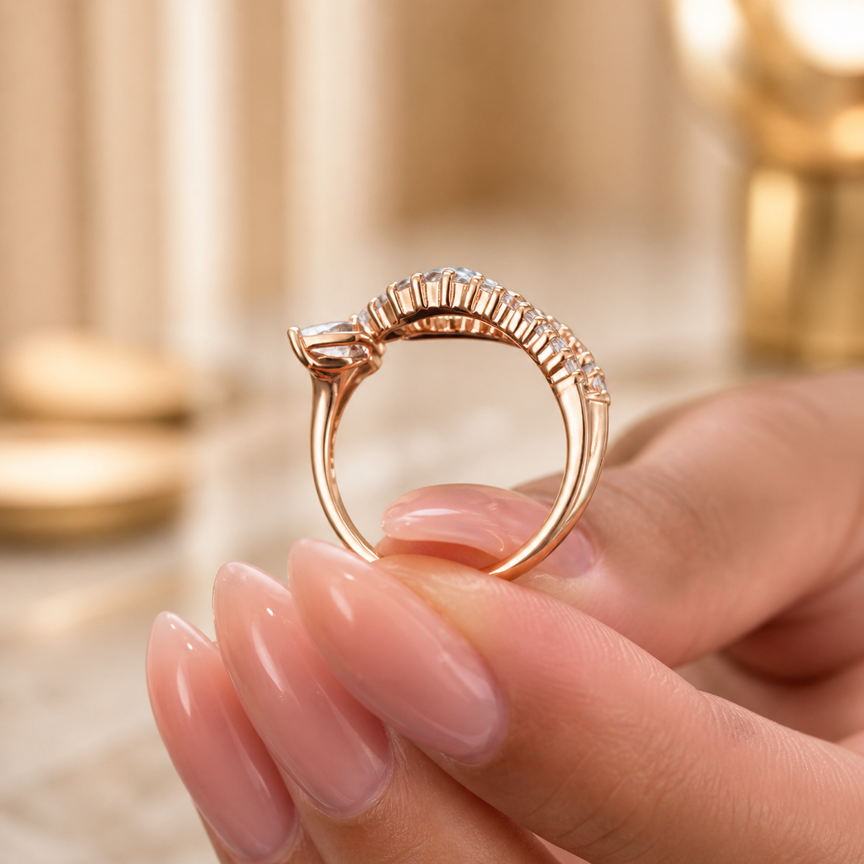 14K White Gold Lab-Grown Diamond Statement Fashion Ring (1.00 CTW – D–F / VS1–VS2)