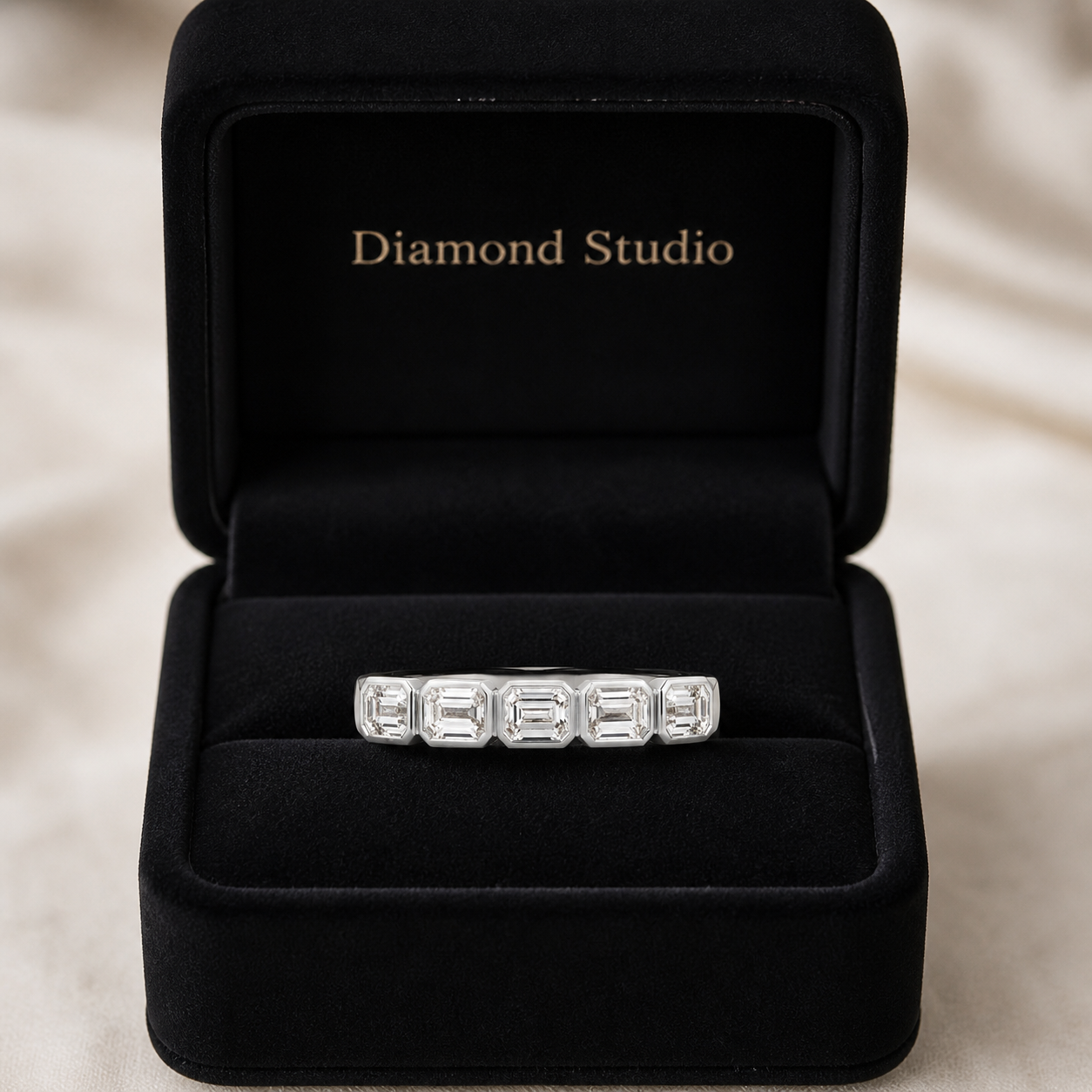 14K White Gold Lab-Grown Diamond Stackable Fashion Ring (1.10 CTW – D–F / VS1–VS2)